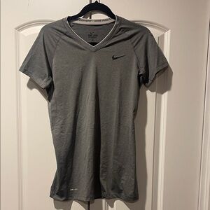 Nike Pro Combat Dri-Fit Dark Gray V-Neck Tee